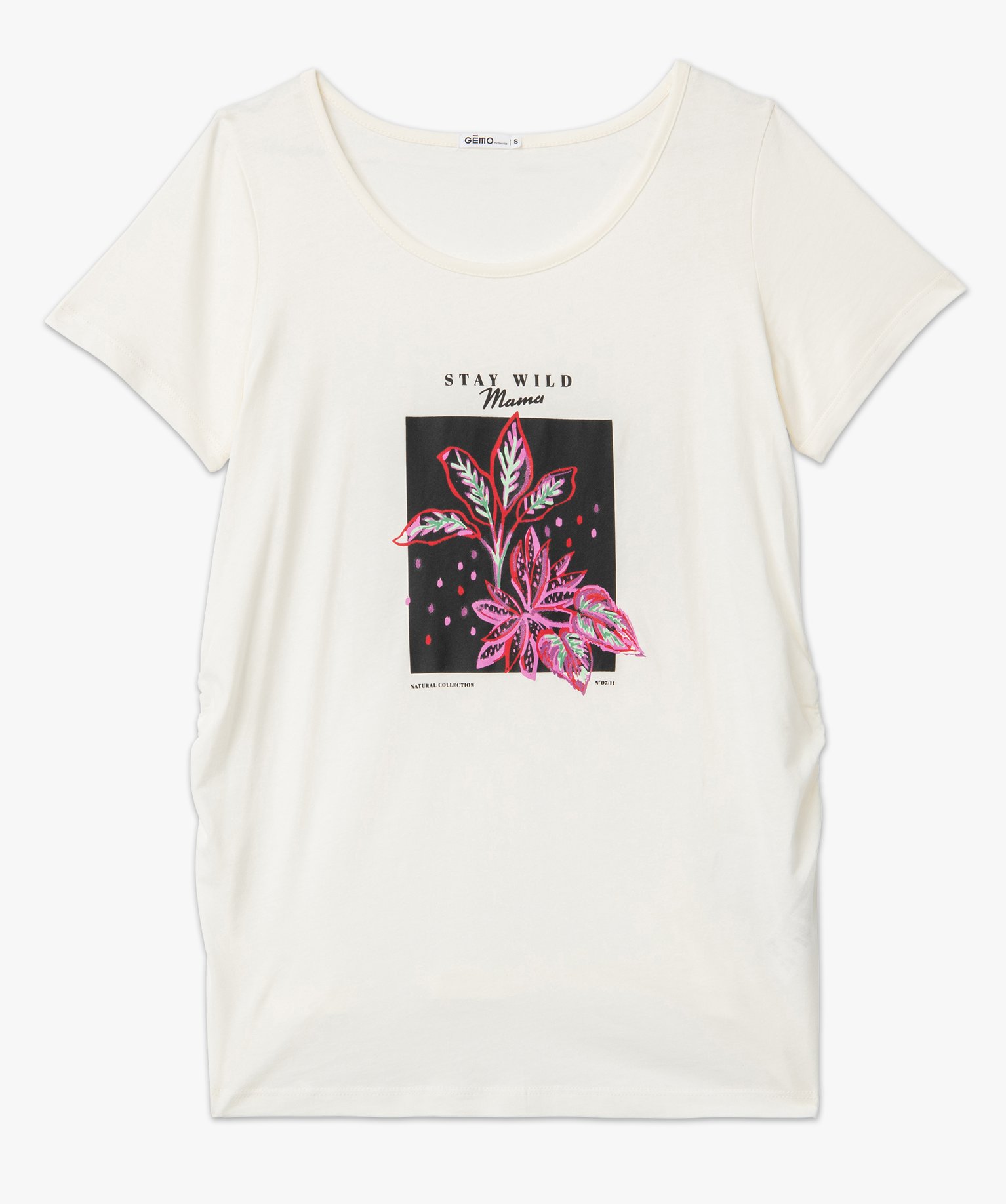 Tee-shirt de grossesse à manches courtes en coton imprime | GEMO