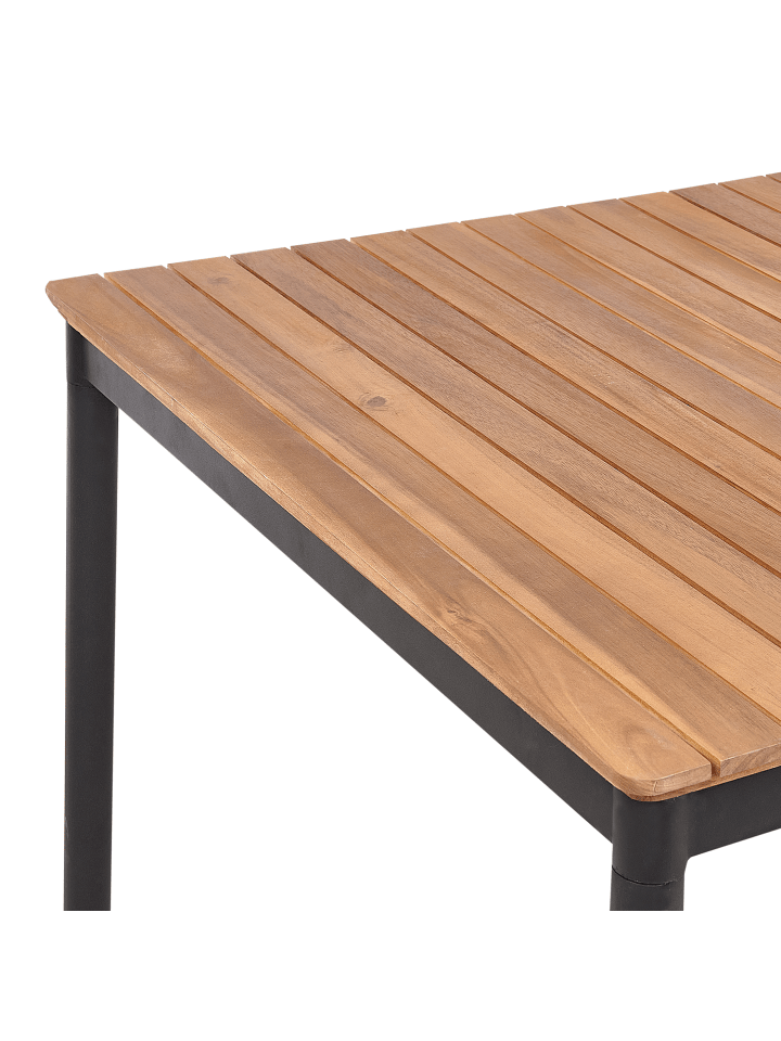 Beliani 7-tlg Gartentisch Set VALLESE in Heller Holzfarbton günstig kaufen onesize