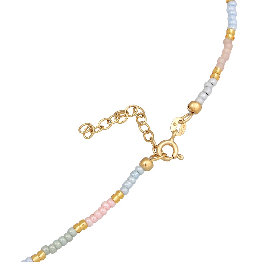 Elli Elli Collier Femmes Choker Emoji Pendentif verre Beads pastel en argent sterling  collier