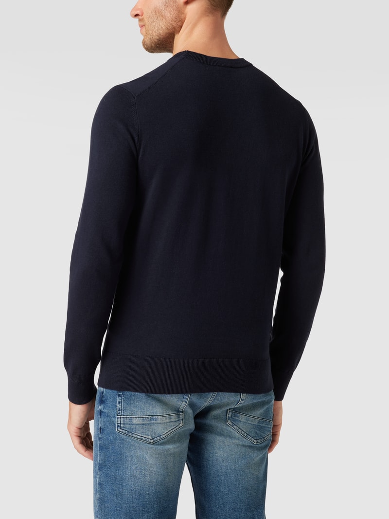 Sweatshirt mit Logo-Patch Modell 'Kanovano' in dunkelblau
