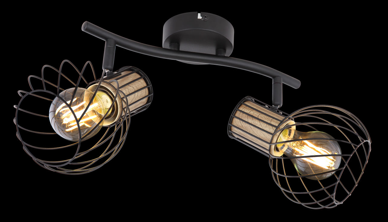 Globo Lighting - LUISE - Strahler Metall schwarz, 2x E27
