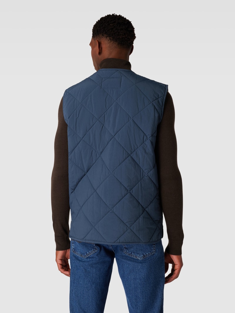 Steppweste mit Label-Stitching Modell 'BRENT LIDDESDALE' in marineblau