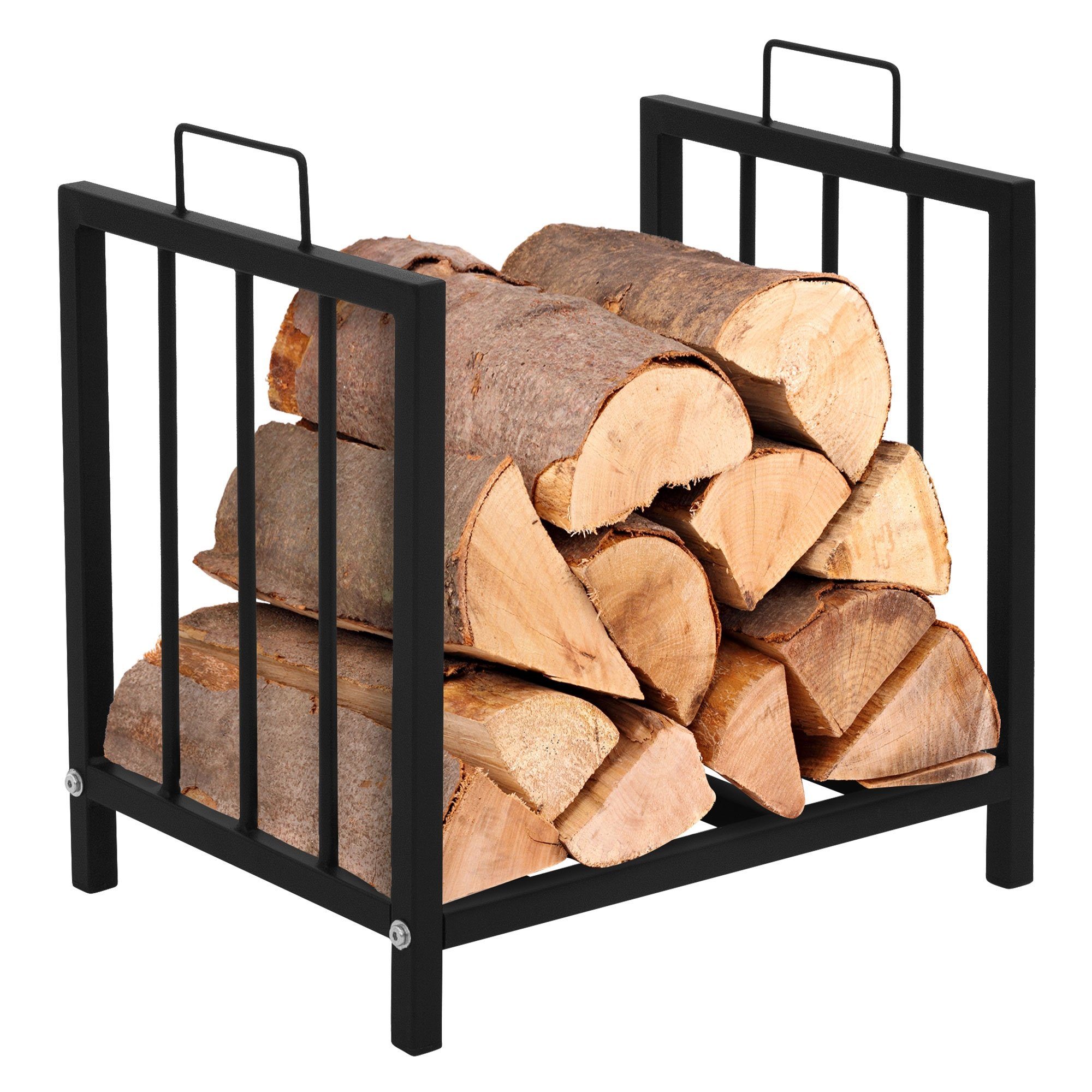 ML-DESIGN Kaminholzregal Brennholzregal Holzaufbewahrung Kaminholzständer Kaminholzhalter, BxTxH:33x43x46 cm, Schwarz 43x46x33cm rechteckig Metall Innen/Außen