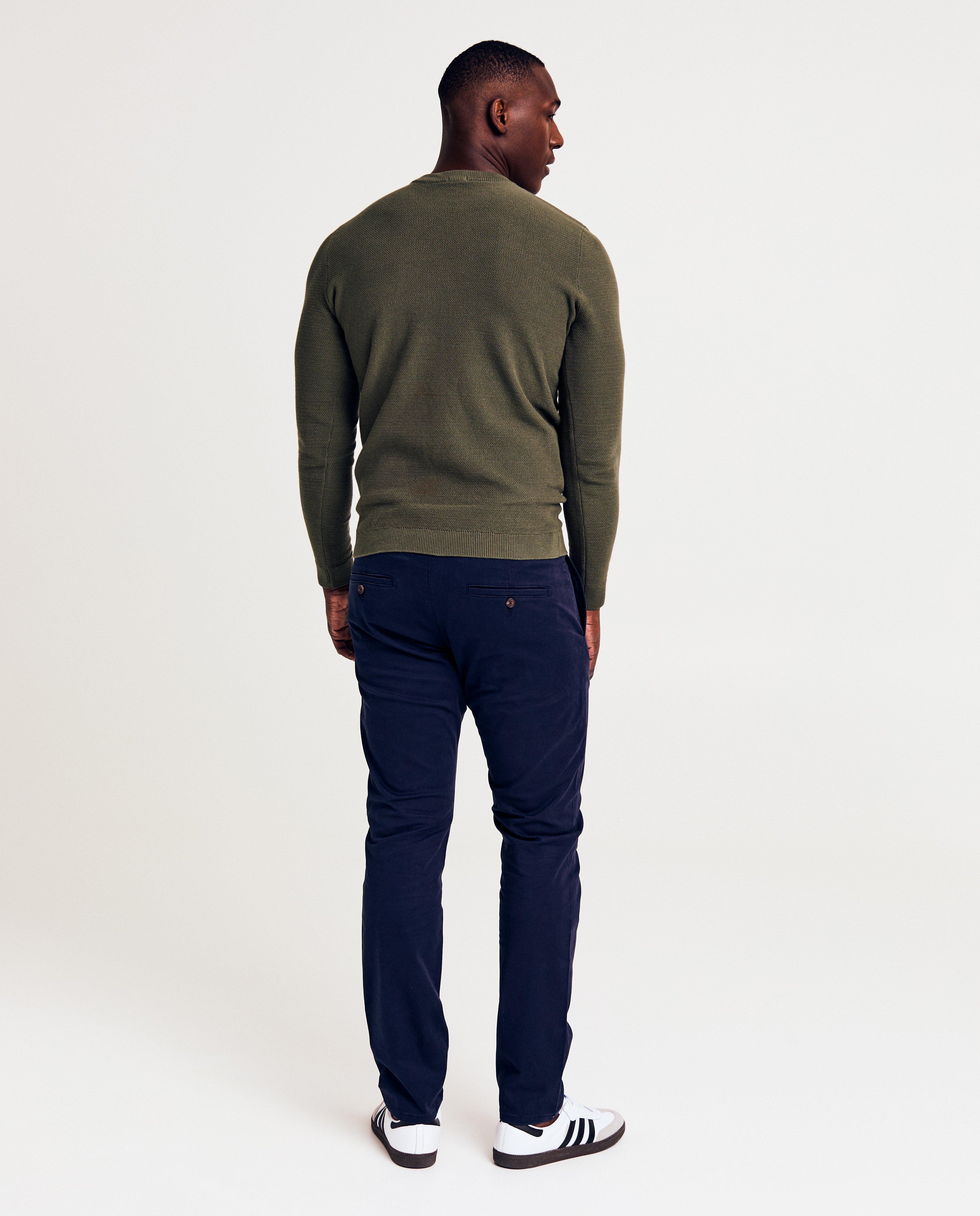 Pantaloni Iveo albastru închis, croială slim fit, albastru închis