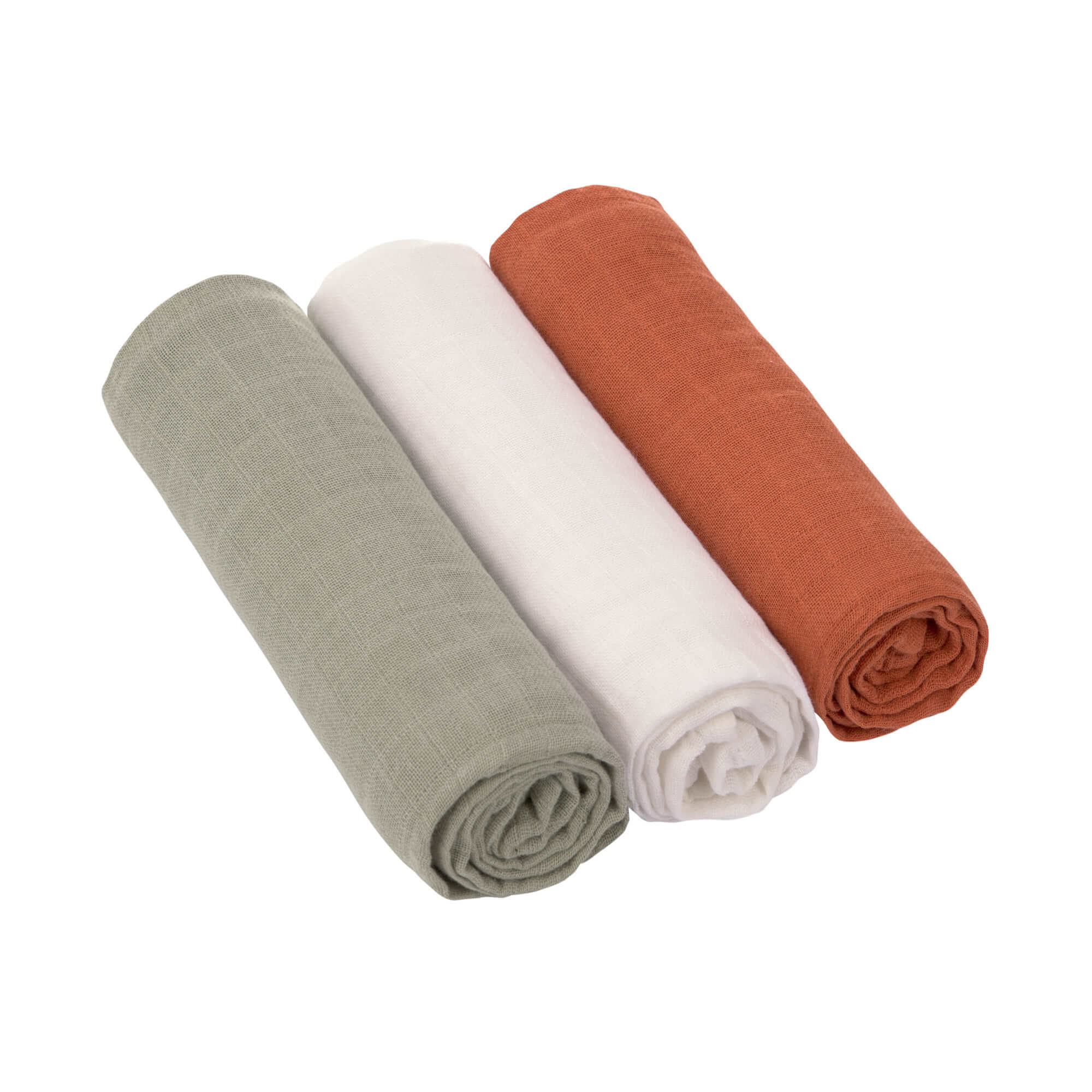 Mulltücher (3 Stk) - Swaddle & Burp Blanket L, Rust Olive Milky