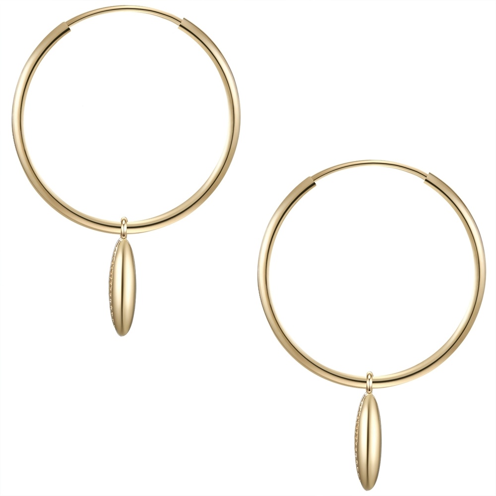 Glanzstücke München Créoles en argent Coquillage Argent sterling en Or jaune Boucles d'oreilles