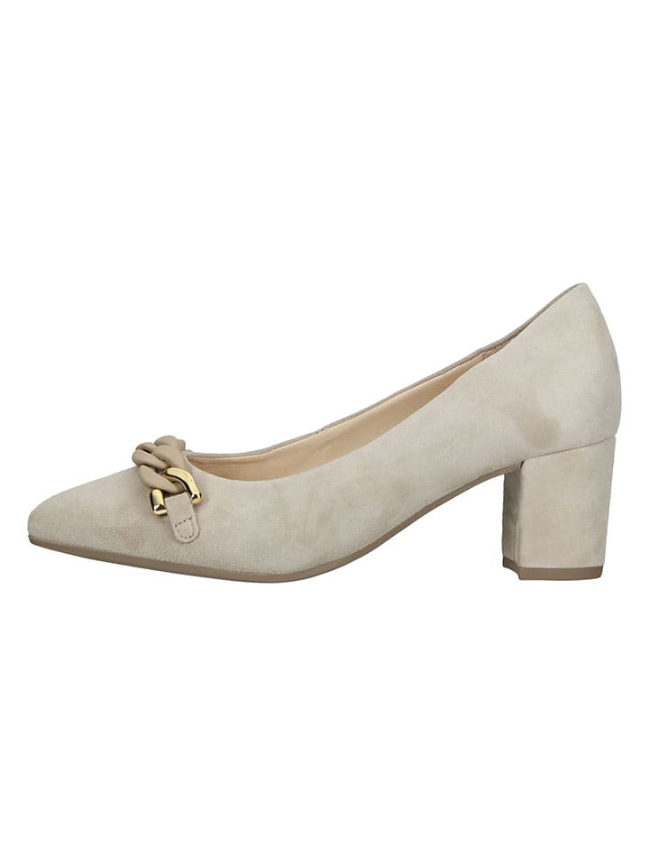 Gabor Leder-Pumps in Beige günstig kaufen