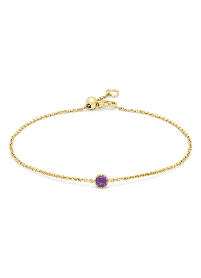 Bracciale Diamond Point in oro giallo, ametista viola da 0,11 ct, Joy