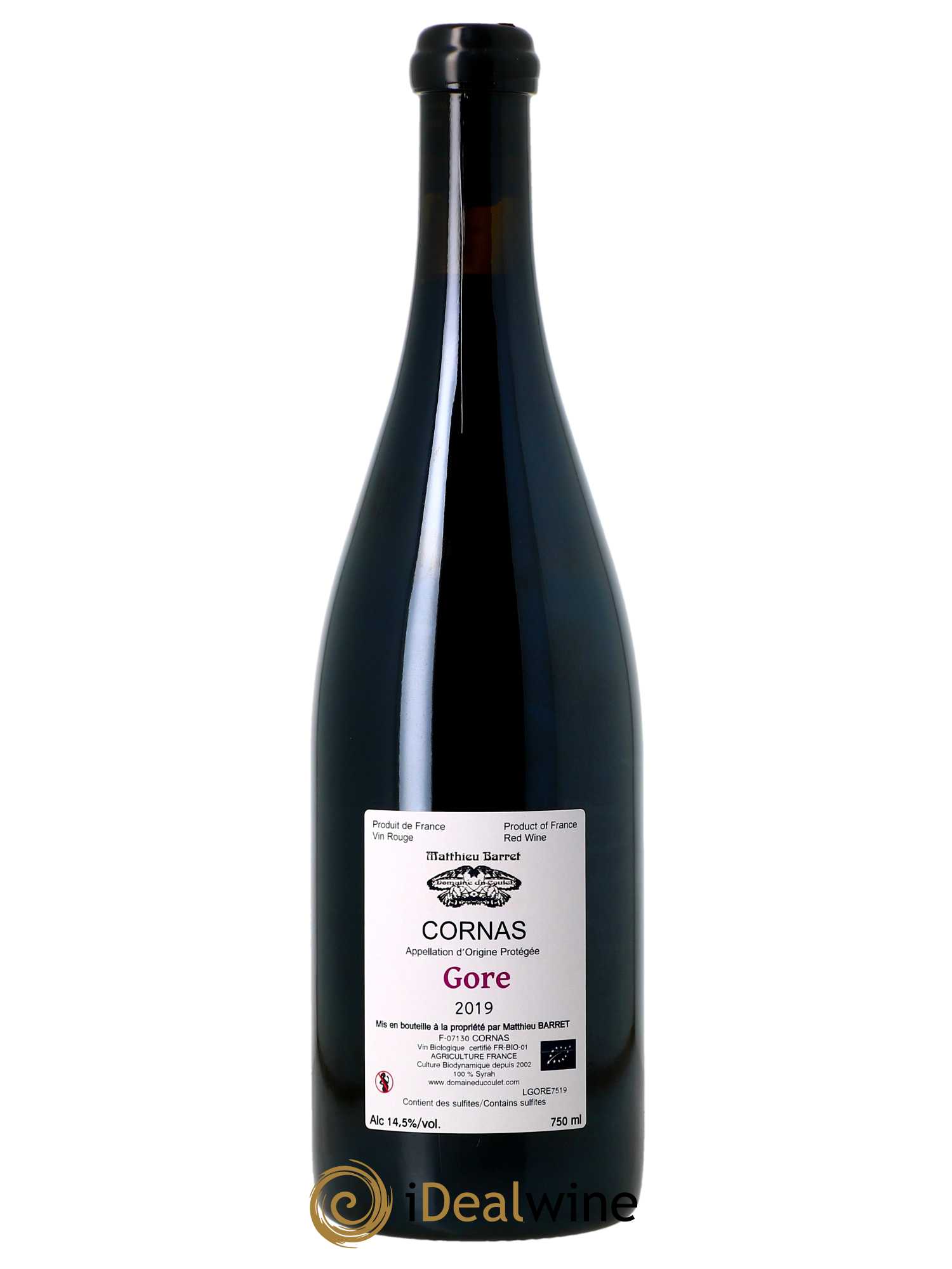 Cornas Gore Coulet (Domaine du) - Matthieu Barret  2019 - Lot de 1 Bouteille