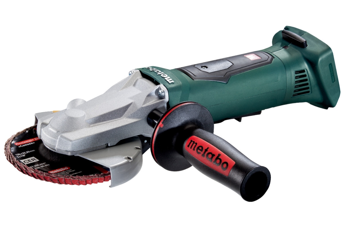 Metabo 613070860 WPF 18 LTX 125 Polizor cu cap plat fără fir cu întrerupător de siguranță
