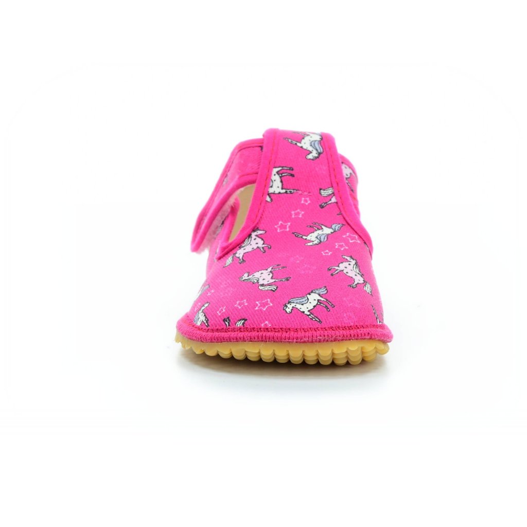 Beda rosa mit Pferden Canvas Hausschuhe (BF-060010/W)