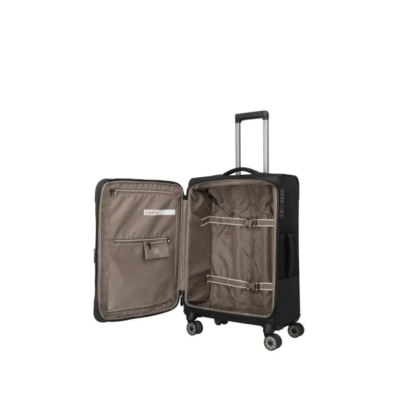 Travelite CROSSLITE Trolley M (66 cm) - Schwarz