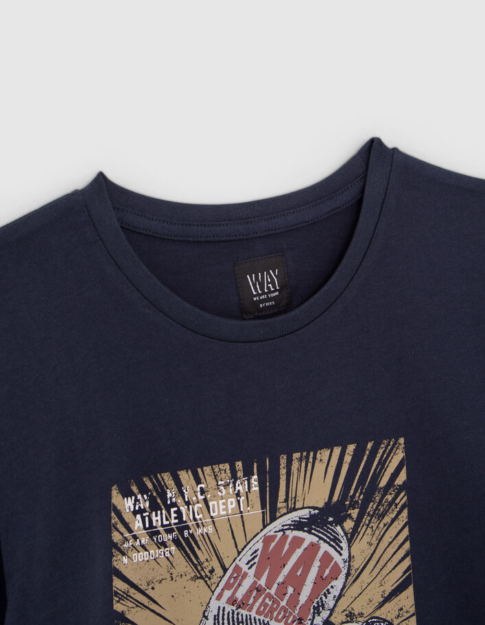 T-shirt marine visuel sneakers garçon