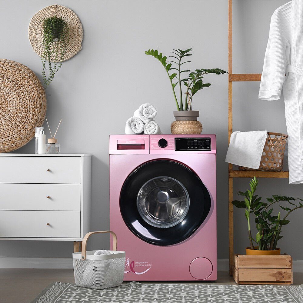 Geratek Waschmaschine Hope WM 7240 P, 7 kg, 1400 U/min, Pink Rosa / Kindersicherung / Restlaufanzeige