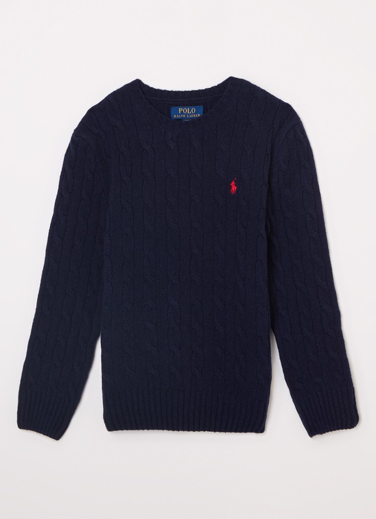 Ralph Lauren megztinis su kabelio formos raštu iš kašmyro mišinio