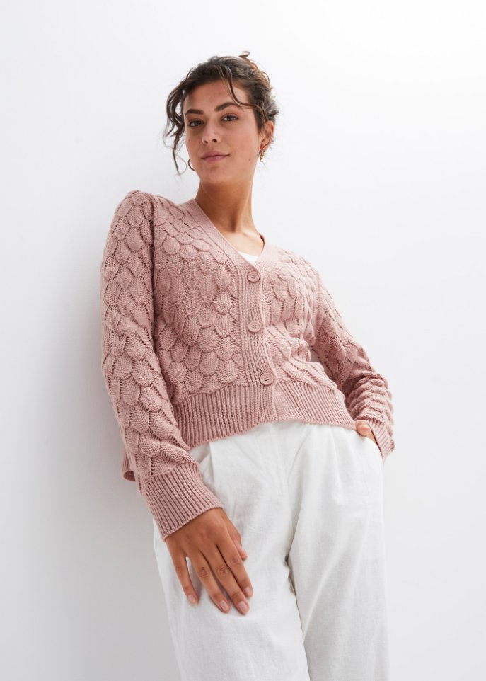 Ajour-Strickjacke