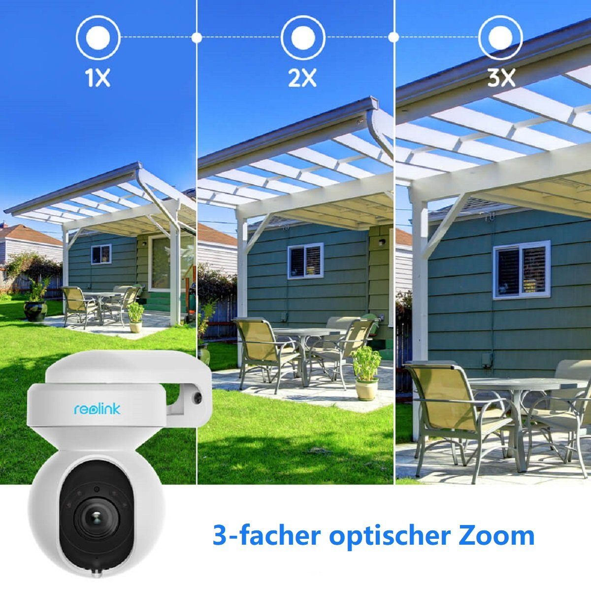 Reolink E1 Outdoor 5MP PTZ 2.4/5G WLAN IP Überwachungskamera (1-tlg., Außenbereich)