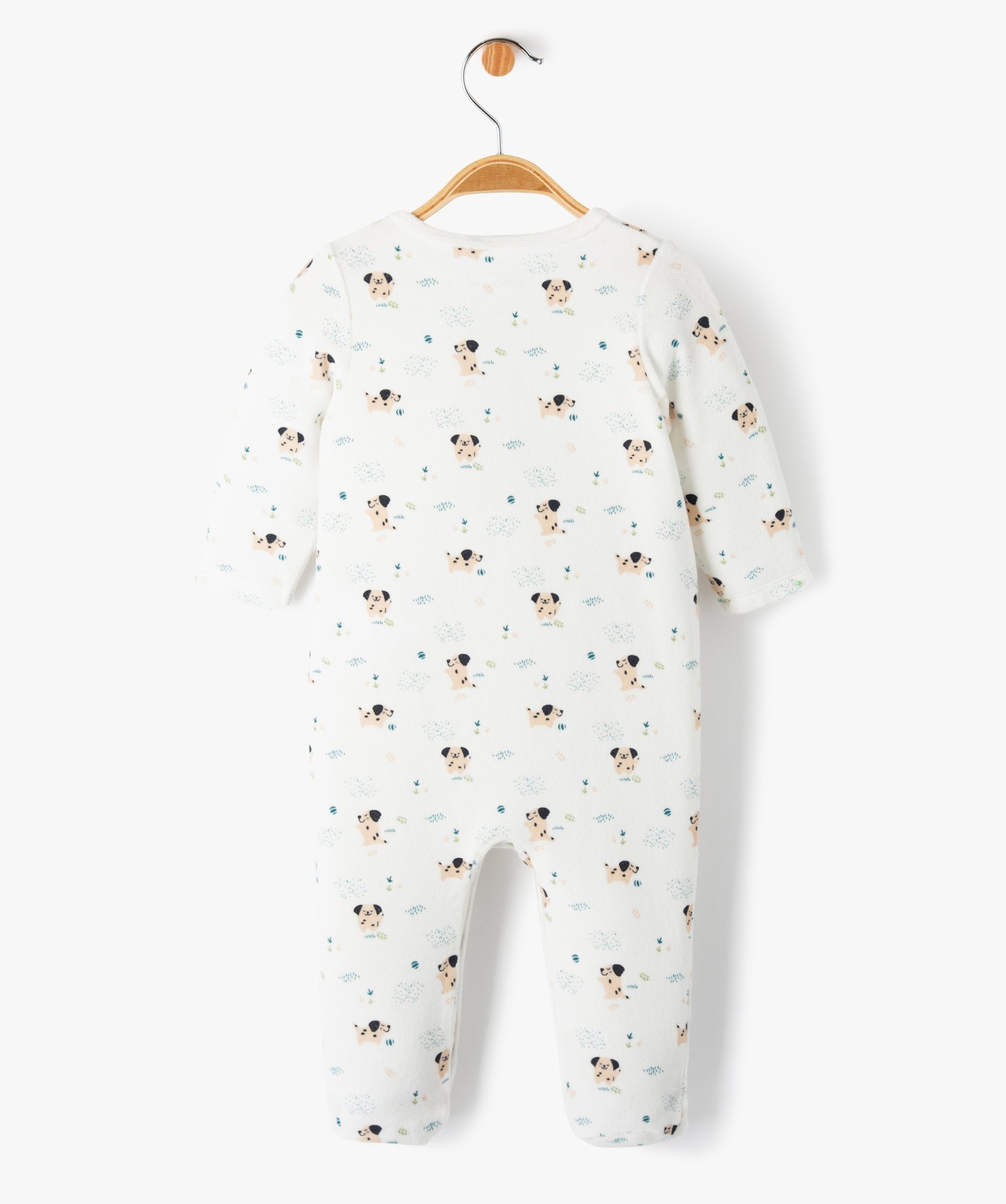 Pyjama dors-bien en velours imprimé avec ouverture devant b... multicolore | GEMO