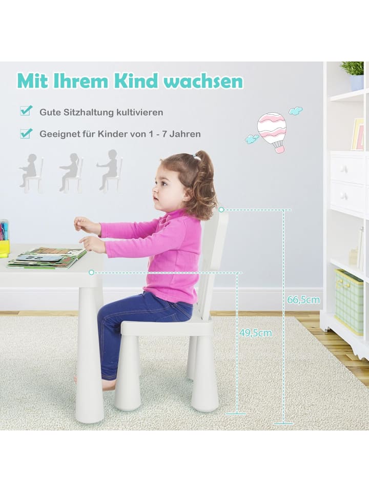 COSTWAY Sitzgruppe 3 tlg. Set in Weiß günstig kaufen onesize
