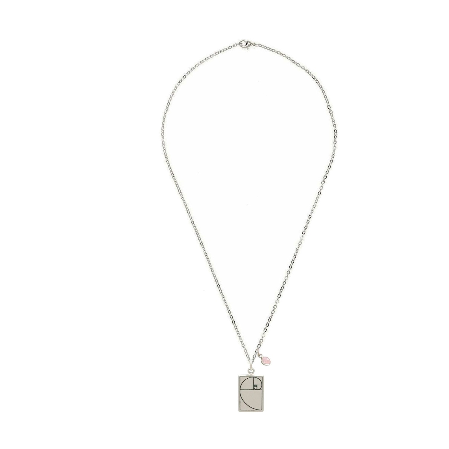 Kette mit Anhänger 'Fibonacci Schnitt ROSENQUARZ'