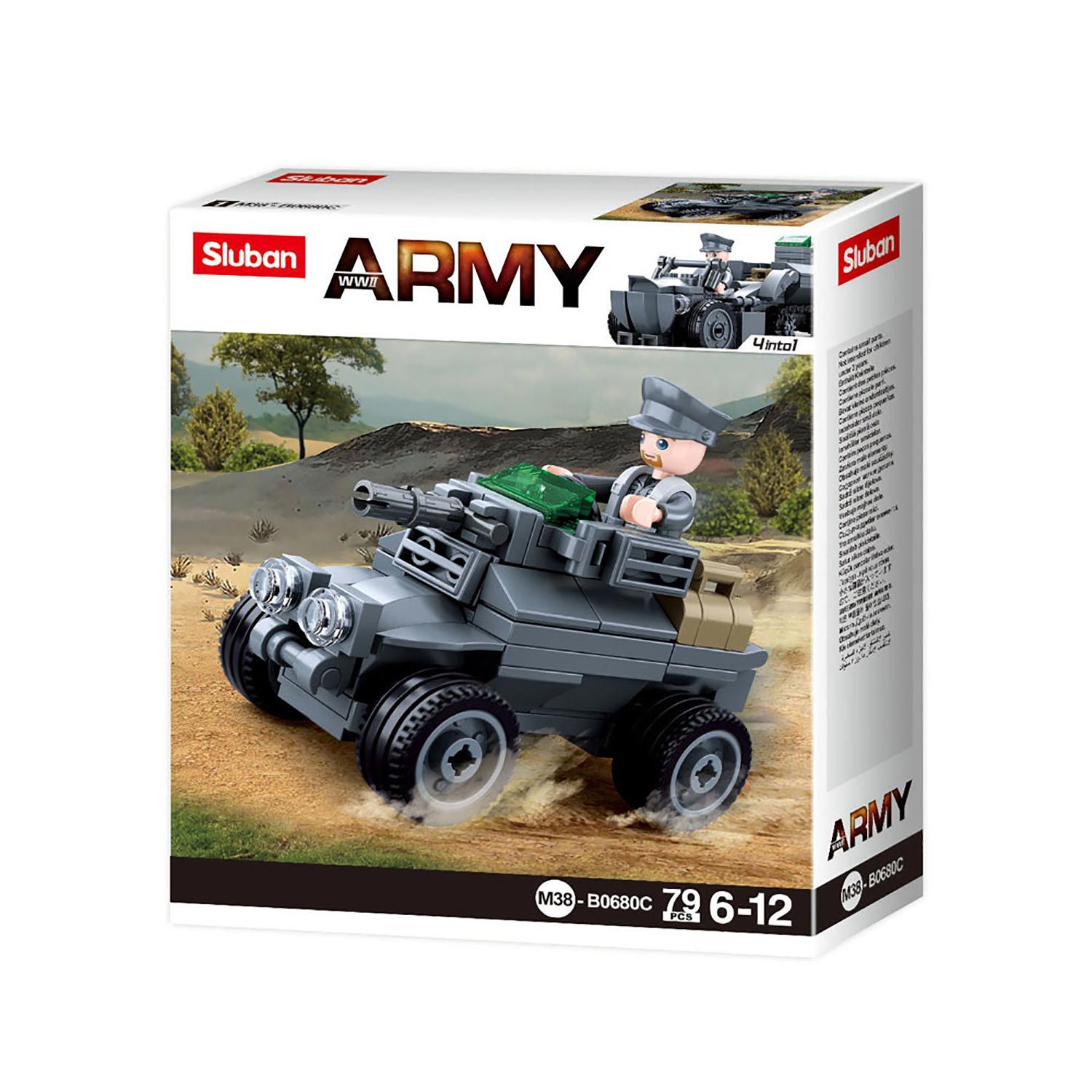 WWII - Mini-Set Panzerfahrzeug - Bausteine Set M38-B0680C