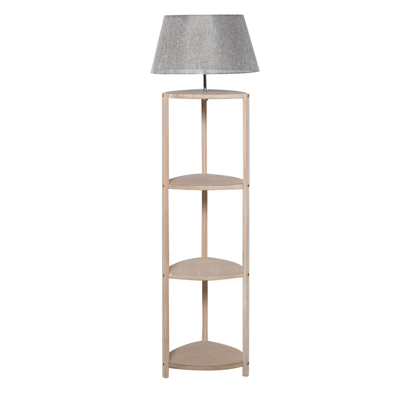 HOMCOM Stehlampe Ablage Schlafzimmer Standleuchte Stehleuchte Lampenschirm für Wohnzimmer Schlafzimmer 40 W Skandinavisch Holz   Leinen grau 46 x 46 x 158,5 cm