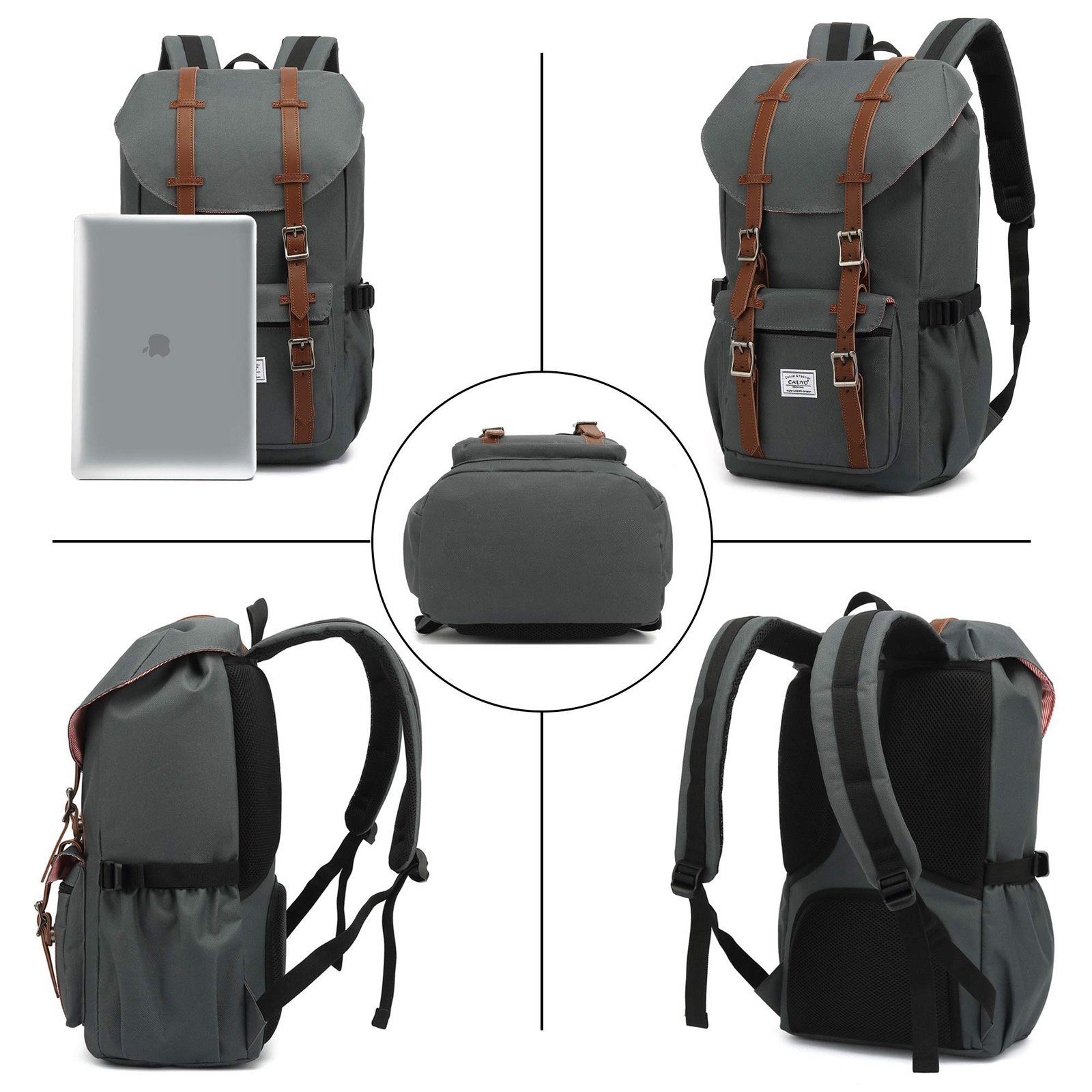 TAN.TOMI Rucksack Rucksack Groß Damen Herren Freizeitrucksack im Retro Design Reiserucksack mit 15