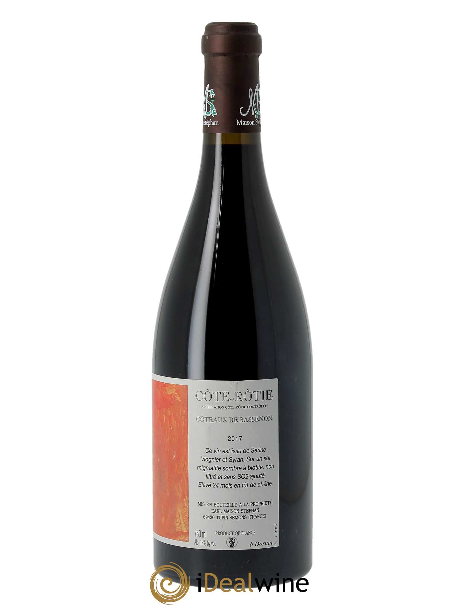 Côte-Rôtie Coteaux de Bassenon Jean-Michel Stephan  2017 - Lot de 1 Bouteille