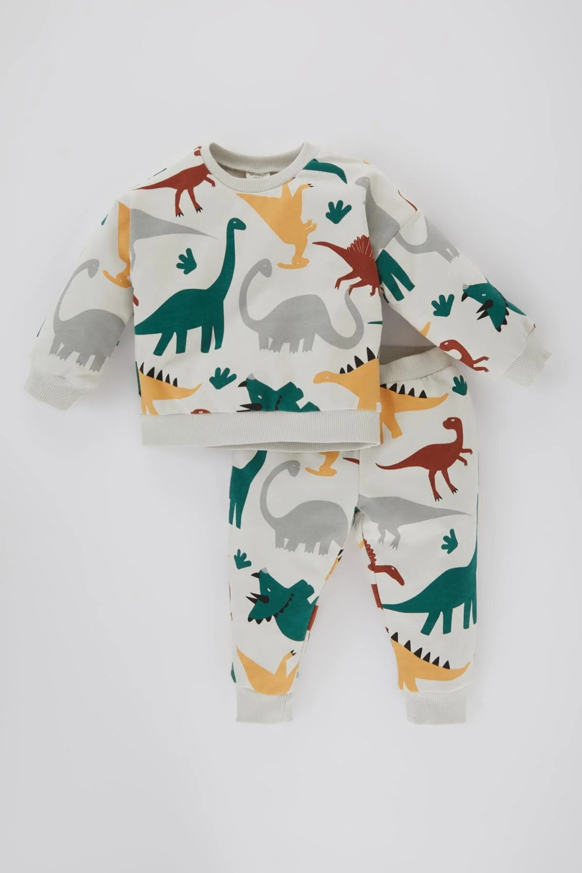 DeFacto  2-teiliges Set mit Sweatshirt und Jogginghose mit Dinosaurier-Aufdruck für Babys (Jungen) B9496a524sp