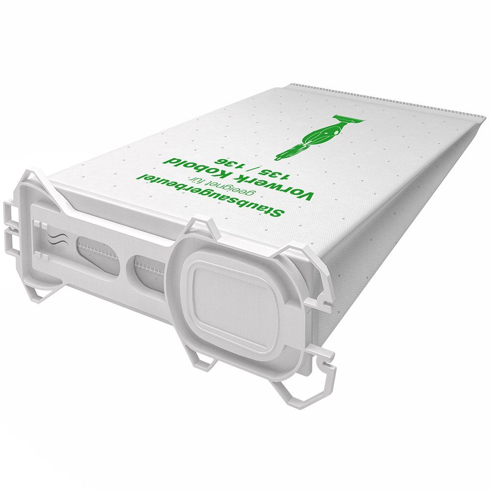 McFilter Staubsaugerbeutel (12 Stück), passend für Vorwerk Kobold 135, 136, 135SC, VK 135 und VK 136, 12 St., 5-lagiger Staubbeutel aus Vlies, mit Hygieneverschluss