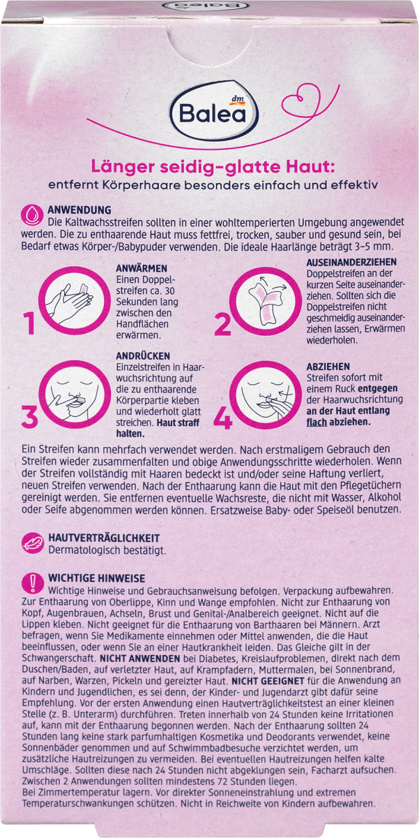 Kaltwachsstreifen Gesicht, 20 St