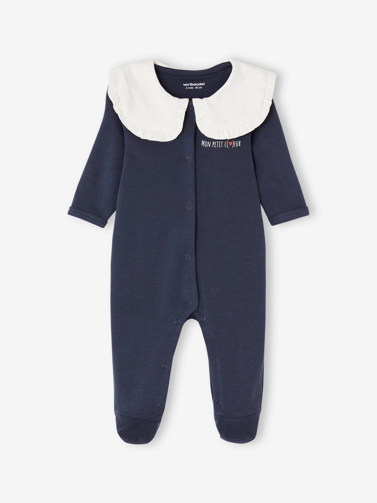 Vertbaudet 3er-Pack Baby Strampler aus Interlock Oeko-Tex - nachtblau