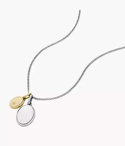 Fossil Kette Drew Anhänger Edelstahl Bicolor