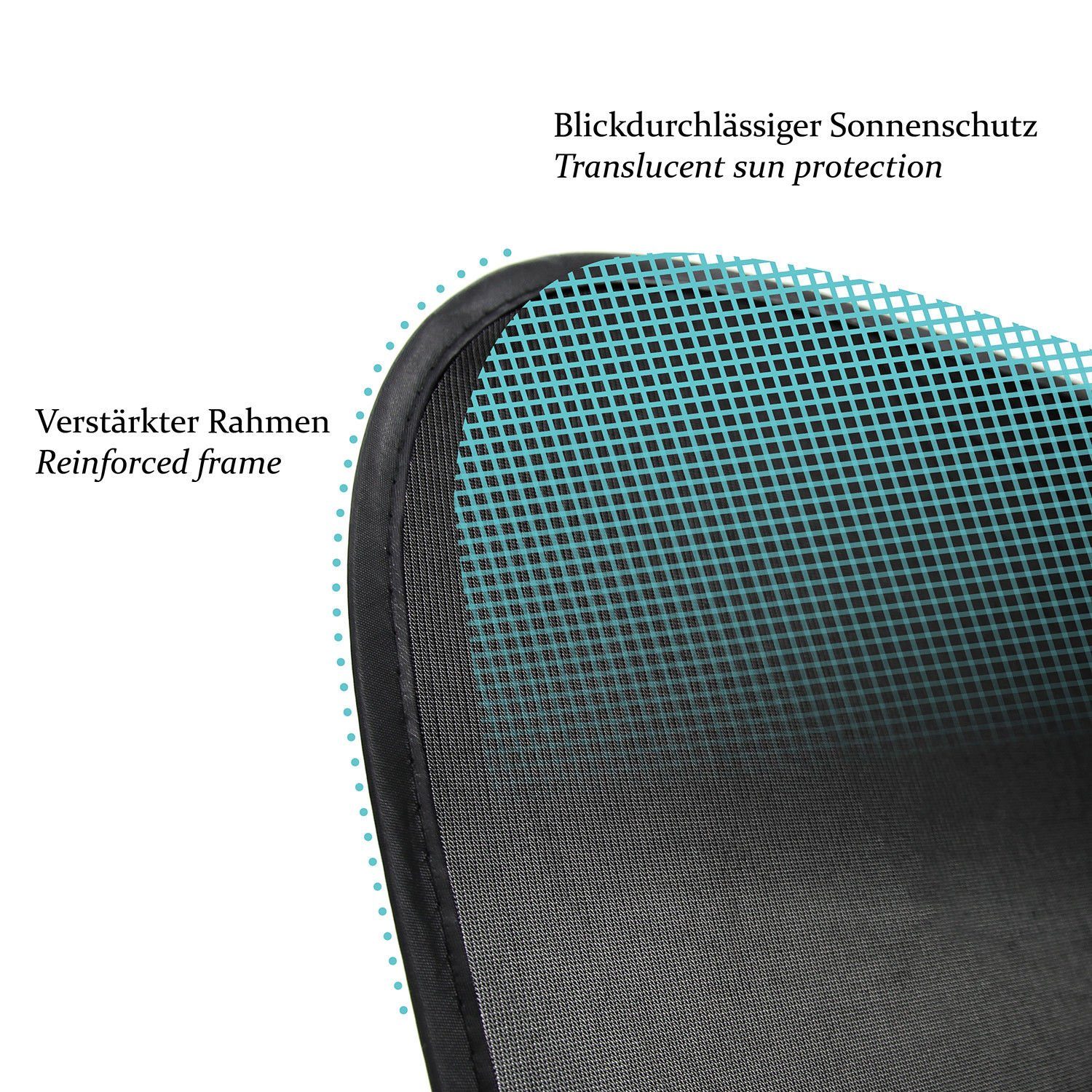 Sonnenschutz Zwei Stück Kinder Auto Sonnenblende Textil Sonnenschutz á 64 x 38 cm, HP-AUTOZUBEHÖR