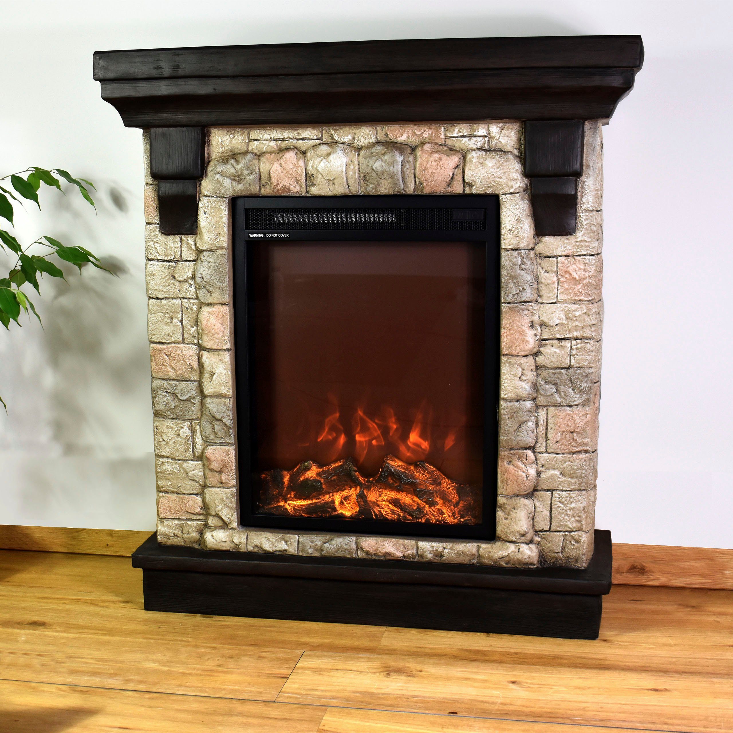 Heathus Elektrokamin Elmshorn, bis 1500 W Heizleistung, regelbares Flammenbild, Fernbedienung, Timer