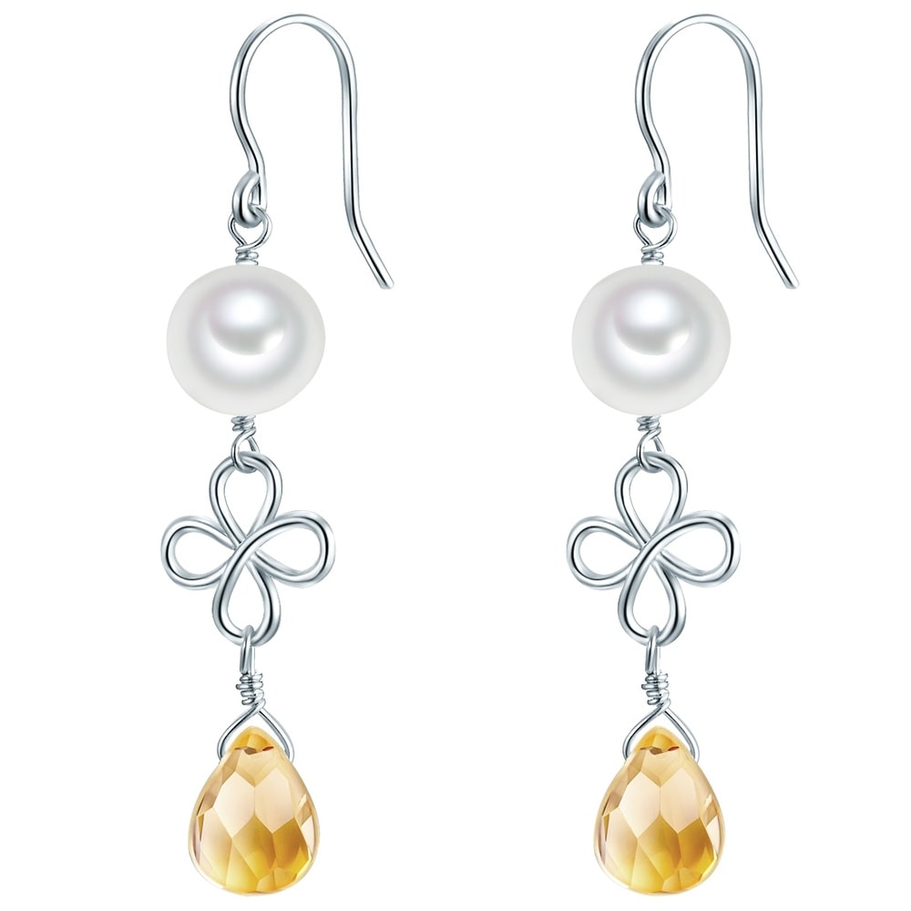 Valero Pearls Boucles d'oreille en argent Argent sterling Verre Perle de culture d'eau douce en Boucles d'oreilles