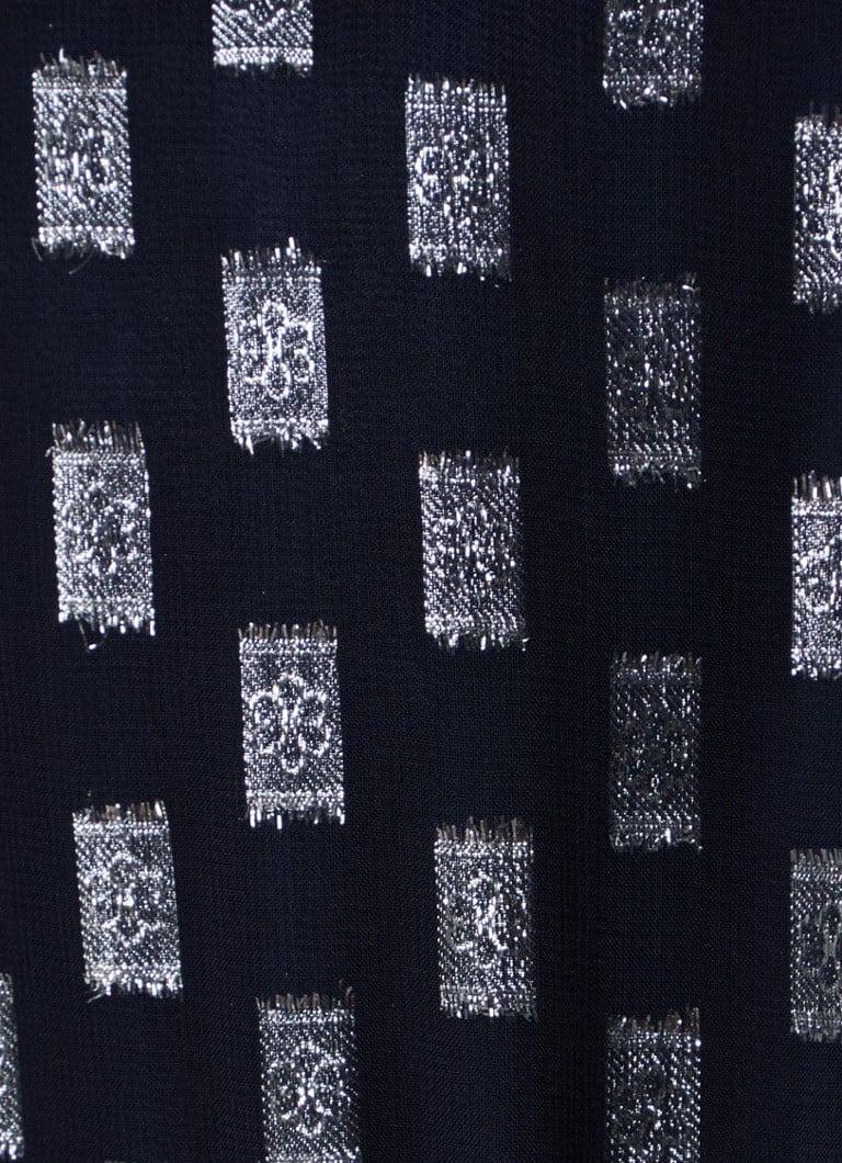 Vestido curto semitransparente Maje com detalhe plissado e lurex.
