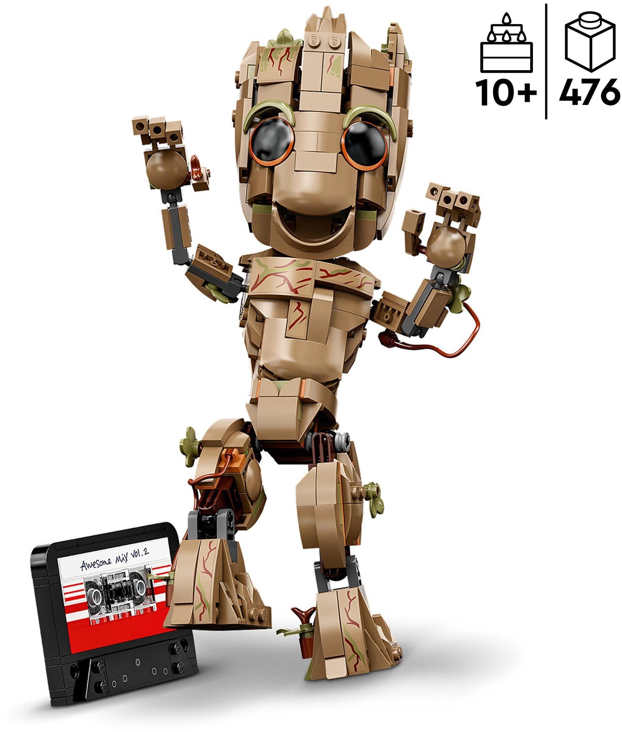 LEGO® Konstruktionsspielsteine Ich bin Groot (76217), LEGO® Marvel, (476 St), Made in Europe
