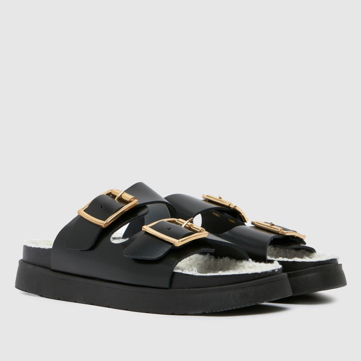 Schuh – Truvy – Svarta sandaler med sockspänne