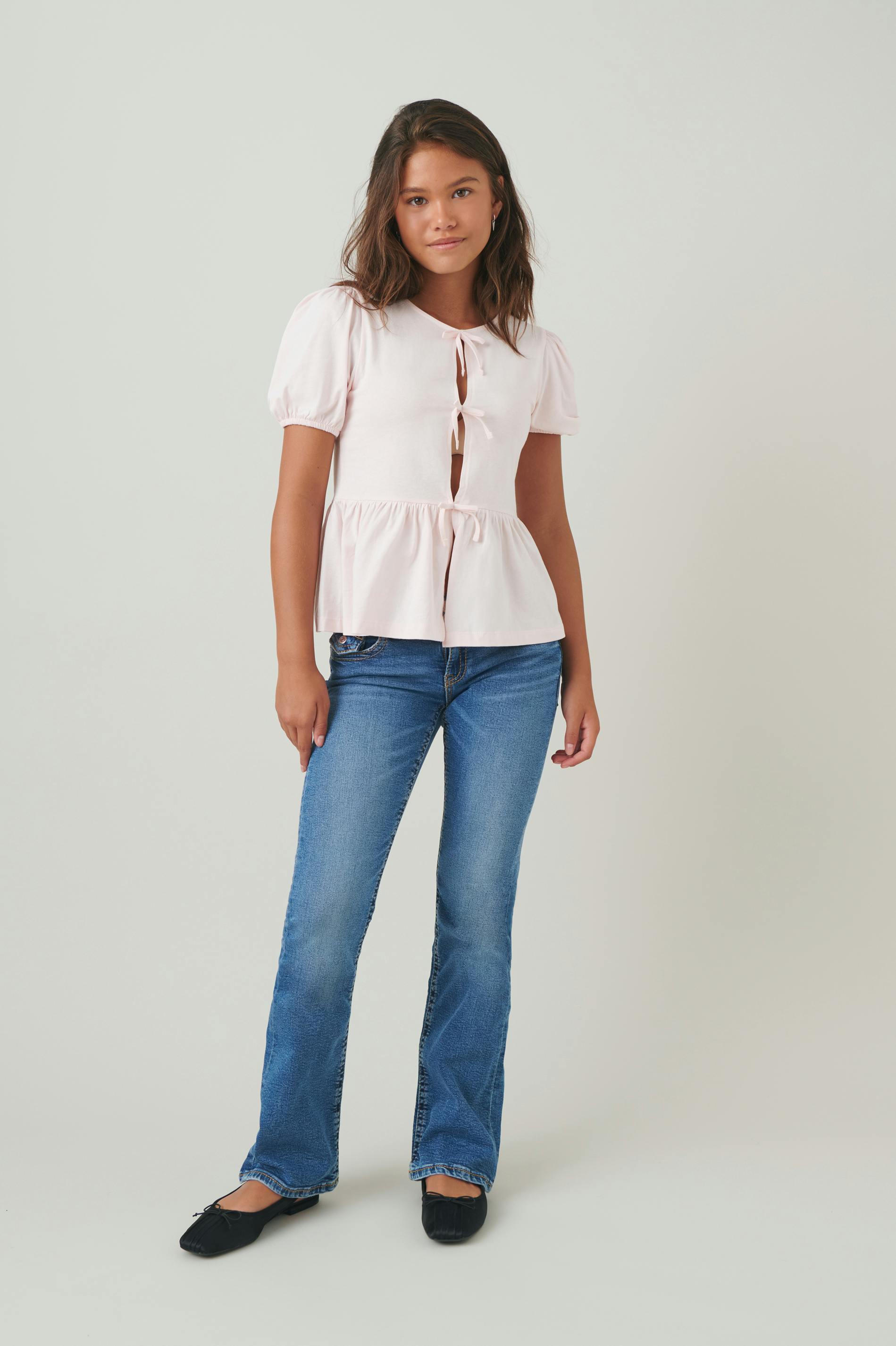 Chunky basic flare jeans