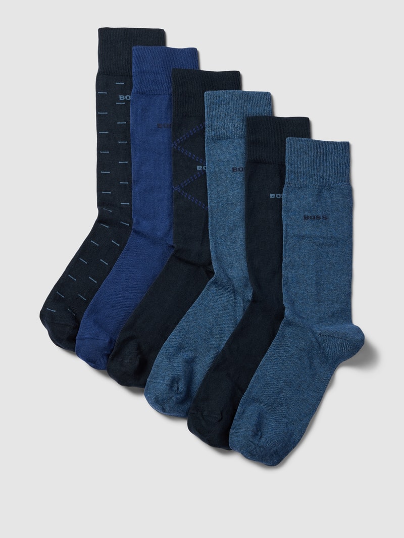 Socken mit Label-Details im 6er-Pack in blau
