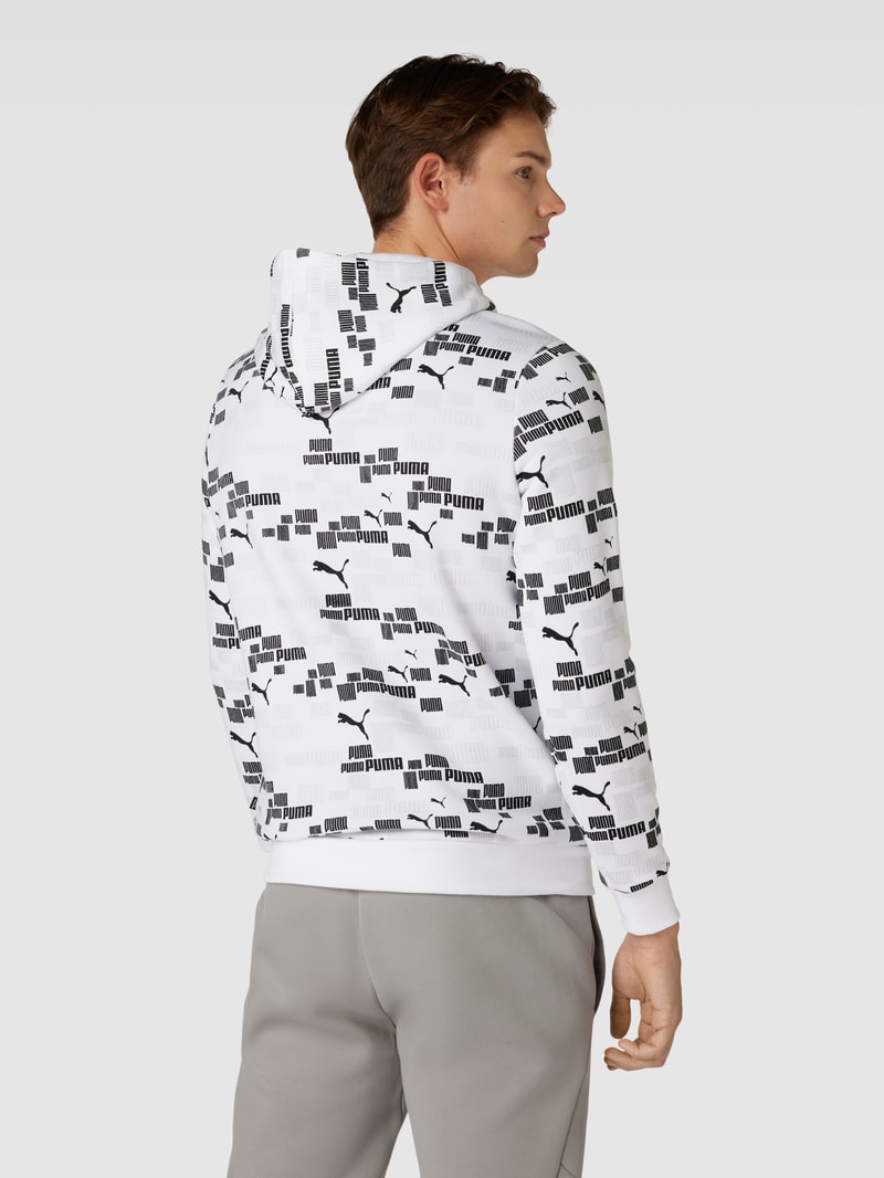 Hoodie mit Allover-Print in weiß