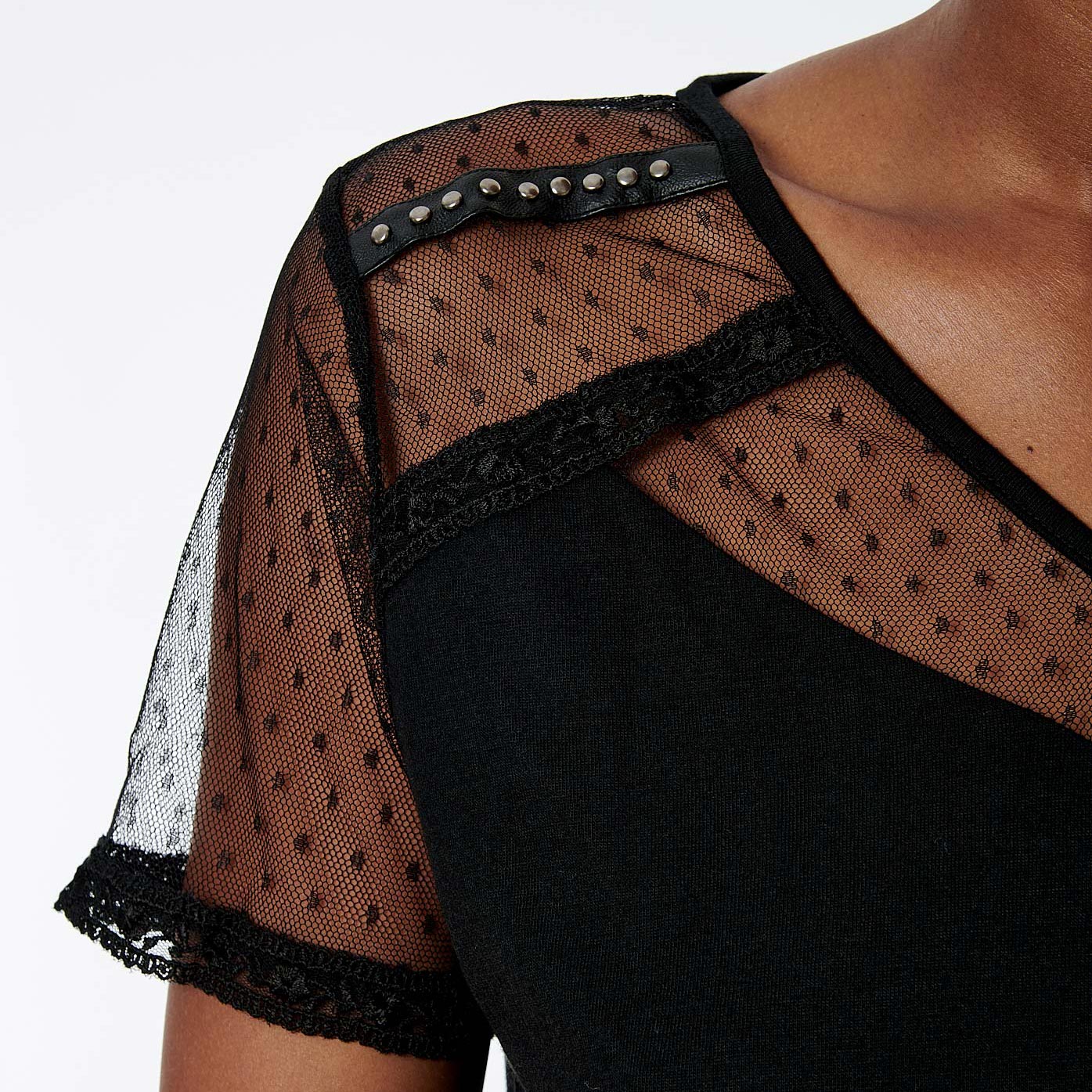 LOVLY  T-shirt noir femme