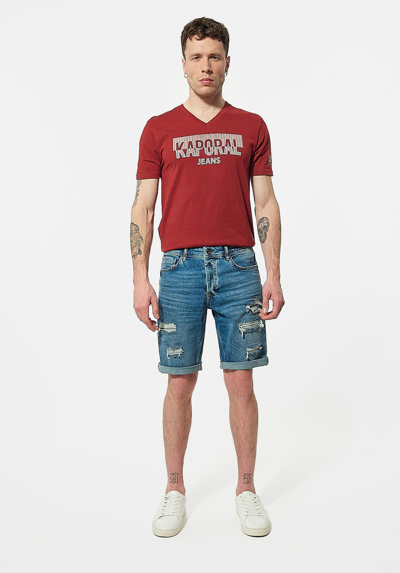 VITO   Bermuda straight en jean Homme