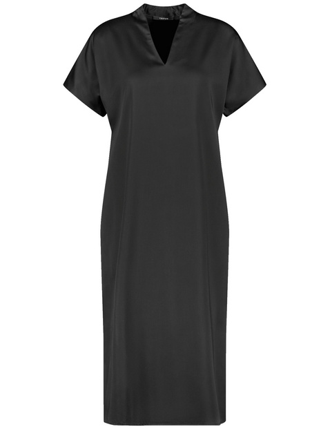 Fließendes Midikleid mit V-Ausschnitt