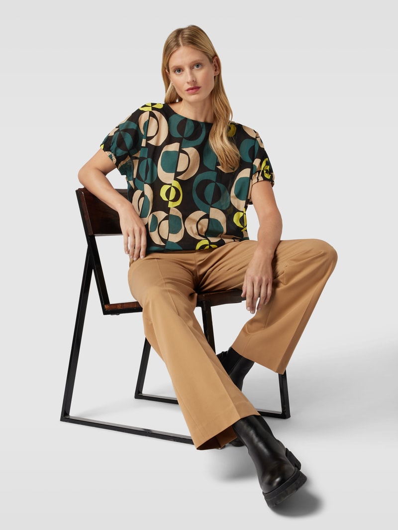 Blusenshirt mit Allover-Muster Modell 'Flaika easy' in schwarz