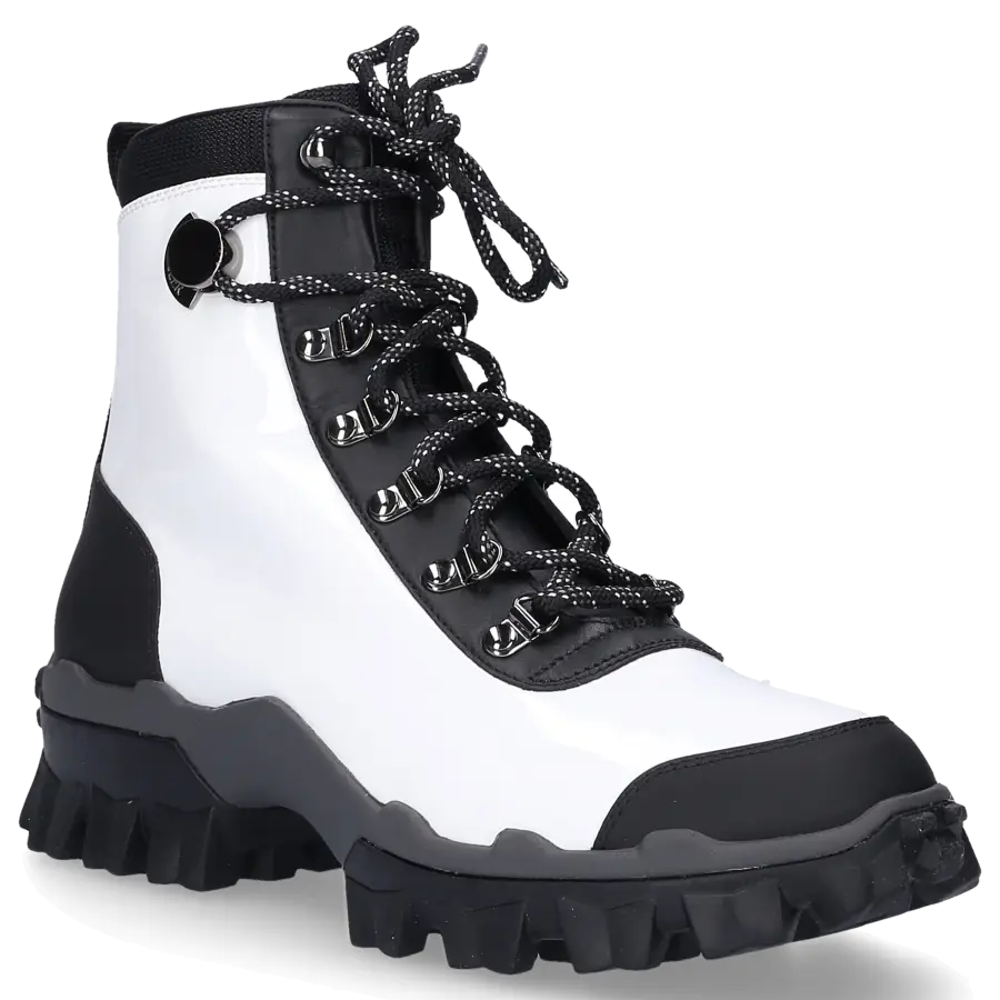 Moncler - Stiefeletten HELIS Kalbsleder Lackleder - weiß