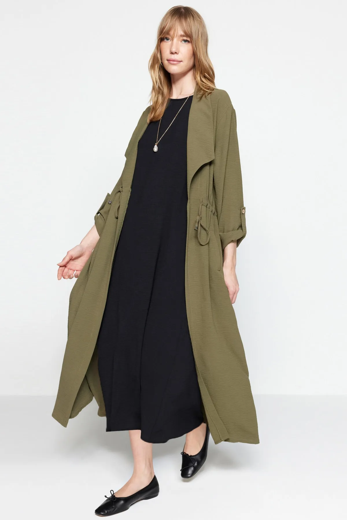 Trendyol Modest  Schwarz-Beige 2er-Pack Unterwäsche Aerobin Woven Lining Dress TCTSS23EB00146