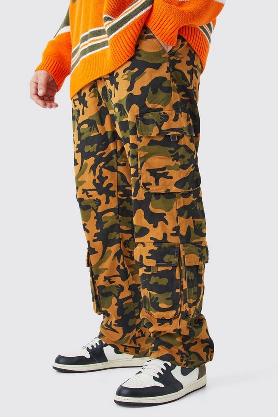 Plus Twill Camouflage Cargo-Hose mit geradem Bein