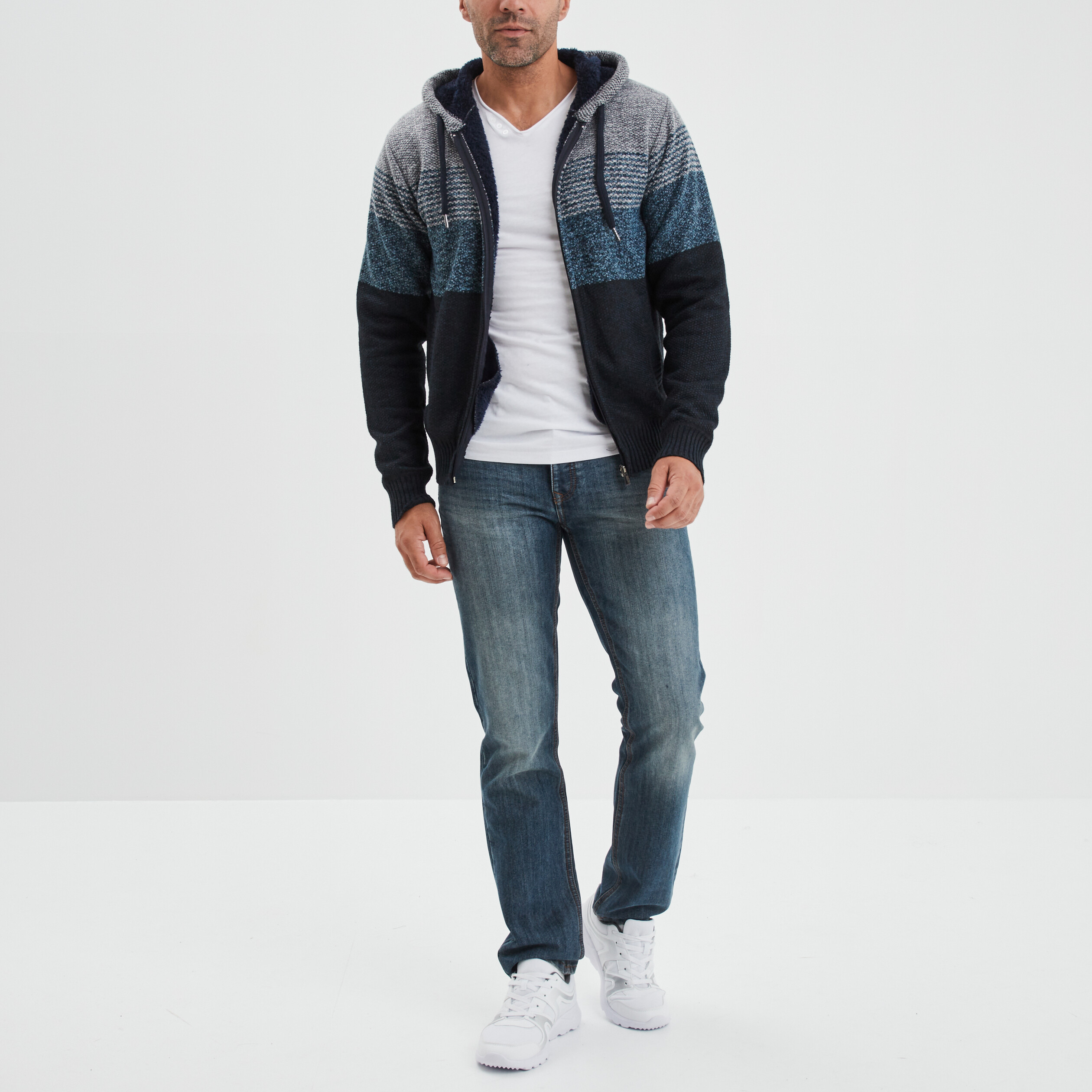 T-shirt manches longues Liberto blanc homme | La Halle